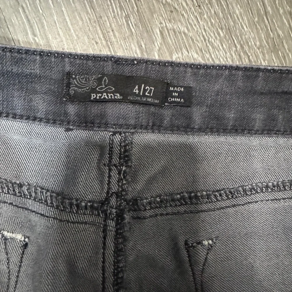 prAna Women's Black Gray Jeans Size 4/27 Straight Slim Stretch Denim Pants